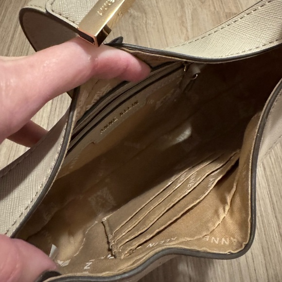 Anne Klein Cream Crescent Shoulder Bag with Gold-Tone Strap - Picture 6 of 8